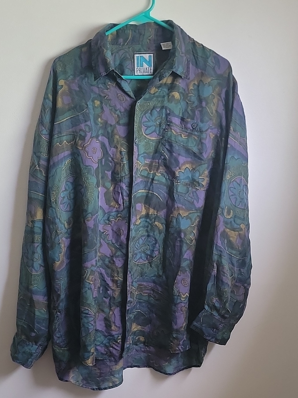 Vintage 90s Silk Button Up Shirt